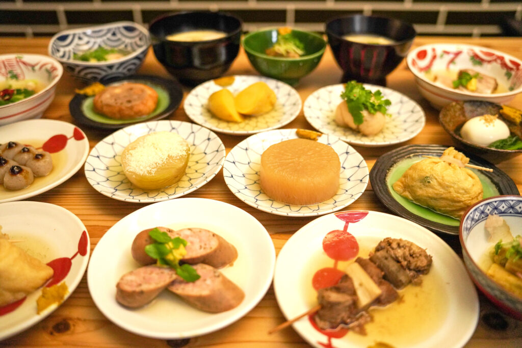 おでんと、アジフライ。お料理