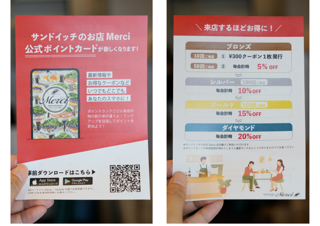 サンドイッチのお店 Merci　スタンプカード